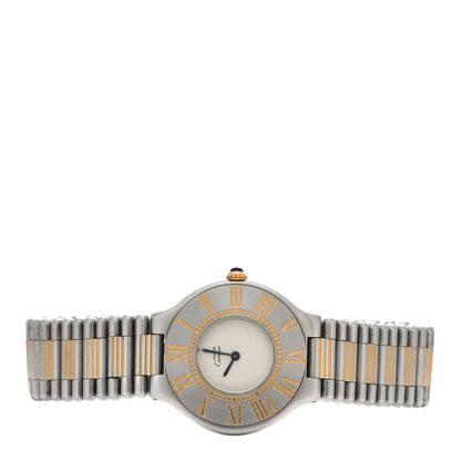 Cartier Stainless Steel 18K Yellow Gold 31mm Must De 21 Quartz Watch 2 of 4