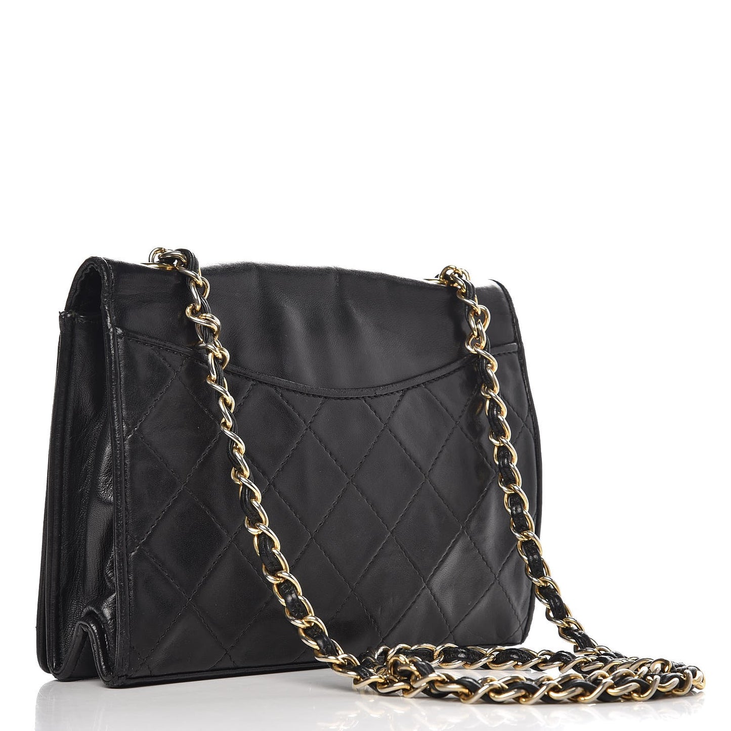 Lambskin Quilted CC Small Single Flap Black