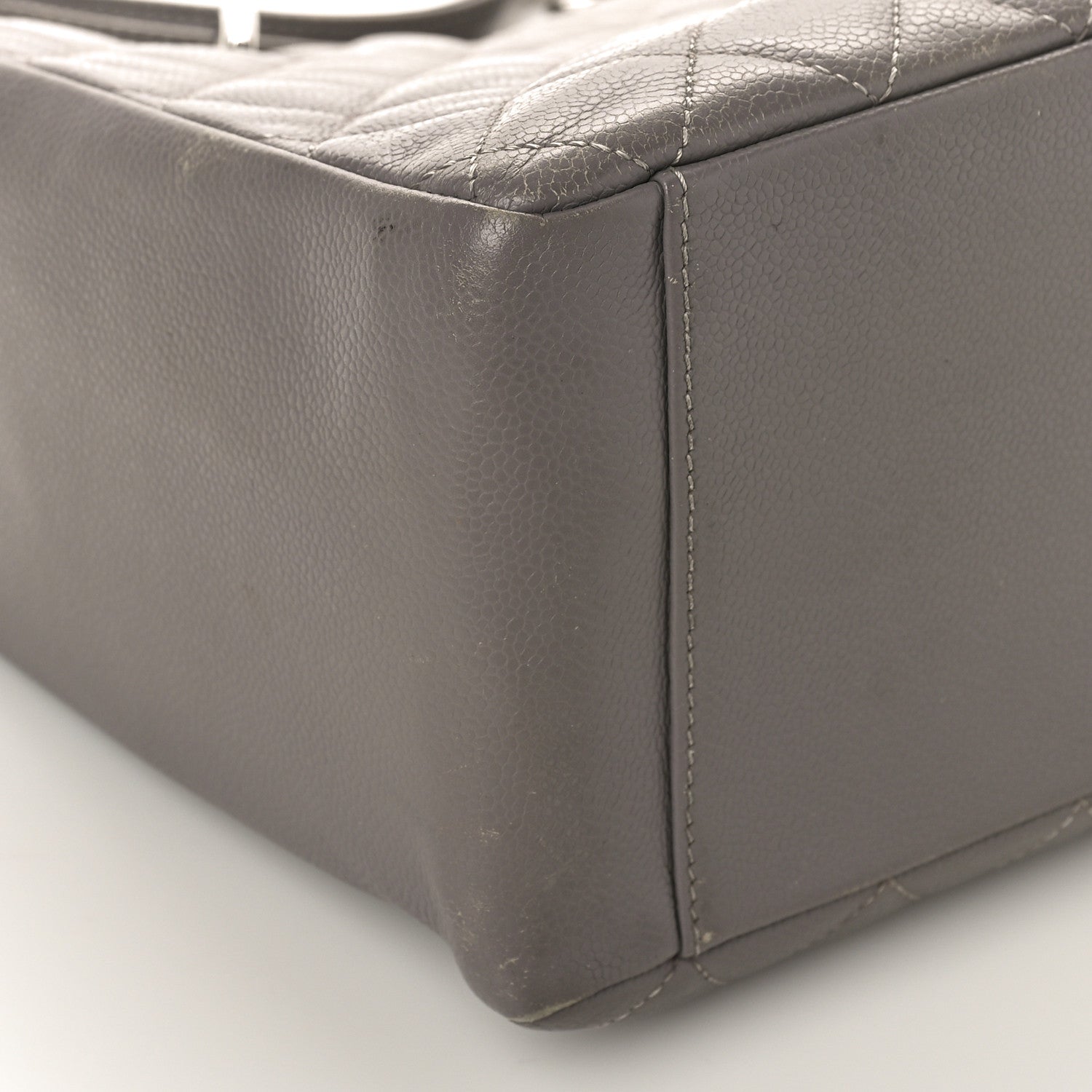 Chanel Caviar Quilted Grand Shopping Tote GST Light Grey 8 of 16