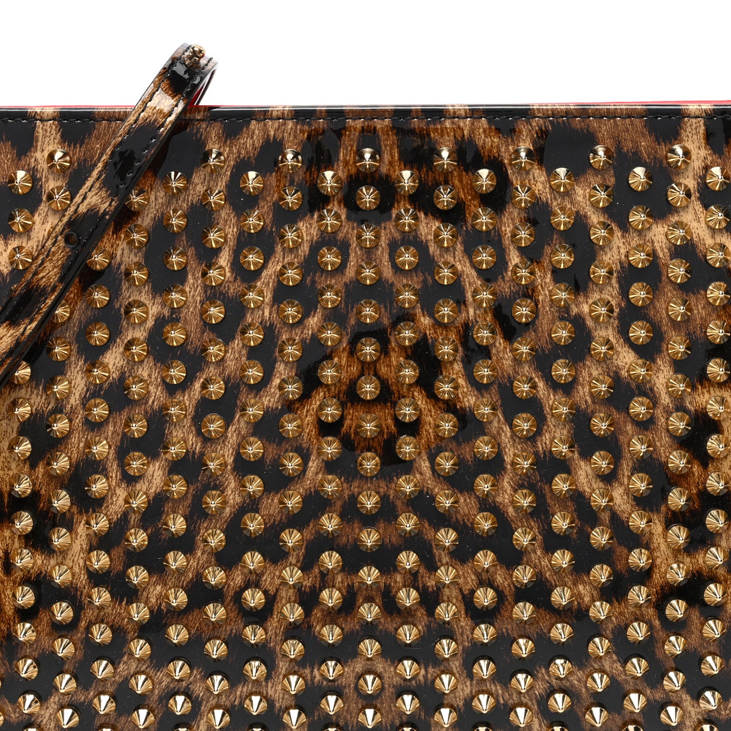 Christian Louboutin Patent Leopard Print Loubiposh Spiked Crossbody Clutch 7 of 9