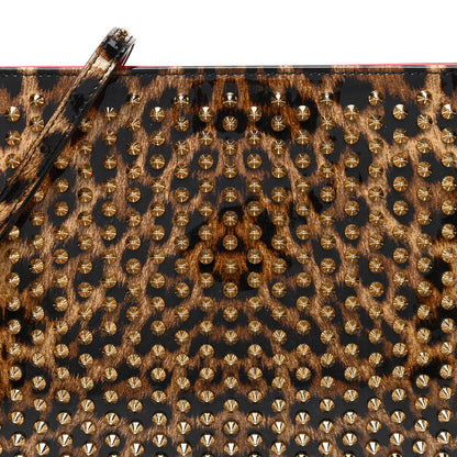 Christian Louboutin Patent Leopard Print Loubiposh Spiked Crossbody Clutch 7 of 9