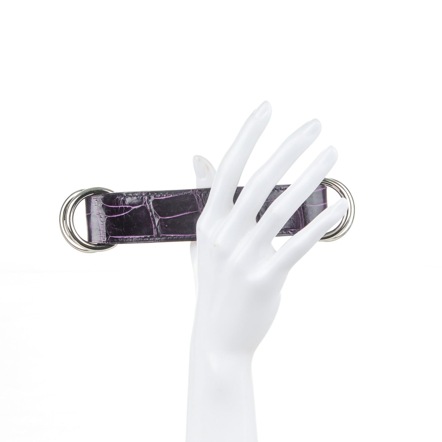 Shiny Porosus Crocodile Romance Scarf Ring Amethyst