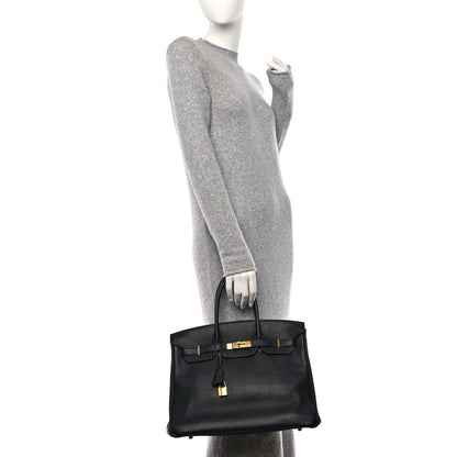 Hermes Taurillon Clemence Birkin 35 Black 2 of 16