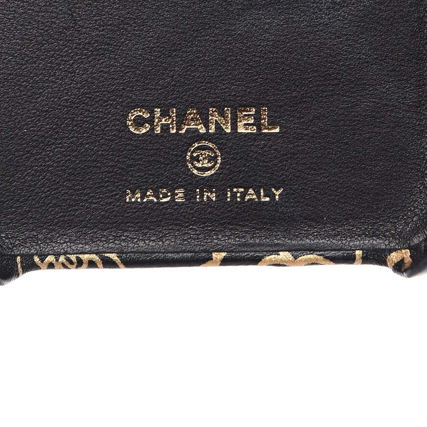 Lambskin Quilted iPhone XR Coco Tech Egyptian Graffiti Case Black Gold