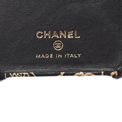 Chanel Lambskin Quilted iPhone XR Coco Tech Egyptian Graffiti Case Black Gold 5 of 7