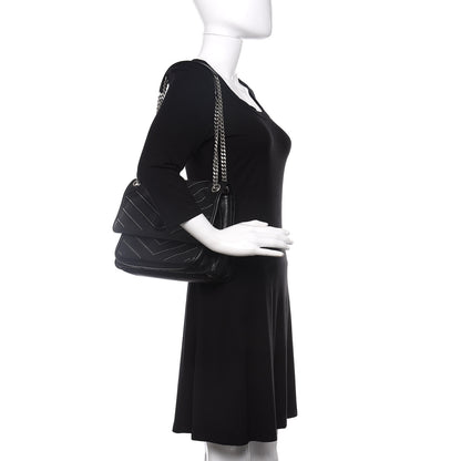 Saint Laurent Lambskin Matelasse Monogram Microstud Medium Niki Chain Satchel Black 2 of 10