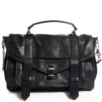 Proenza Schouler Lambskin PS1 Medium Satchel Black 1 of 12