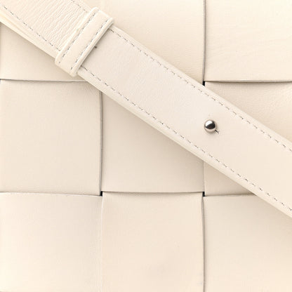 Bottega Veneta Lambskin Maxi Intrecciato Cassette Crossbody Bag White 7 of 12