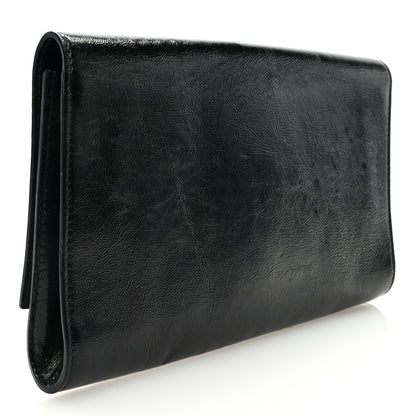 Saint Laurent Textured Patent Monogram Large Belle De Jour Clutch Black 3 of 6