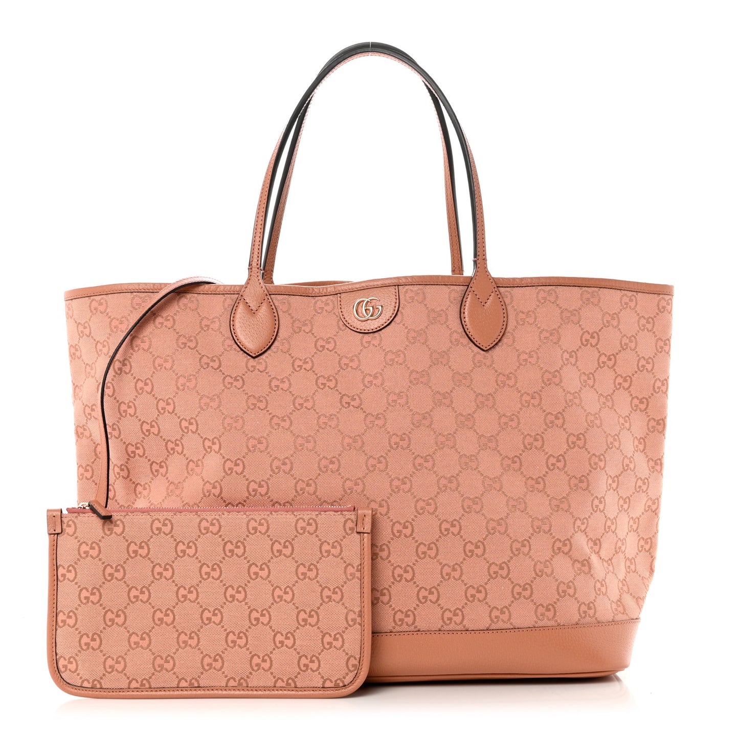 Monogram Textured Dollar Calfskin Large Ophidia Shopping Tote Cloche Rose Pink