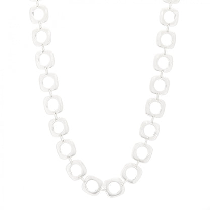 Tiffany Sterling Silver Cushion Square Link Choker Necklace 1 of 5