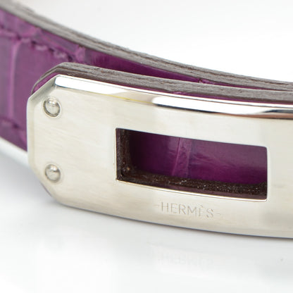 Hermes Shiny Alligator Kelly Double Tour Bracelet S Violet 4 of 6