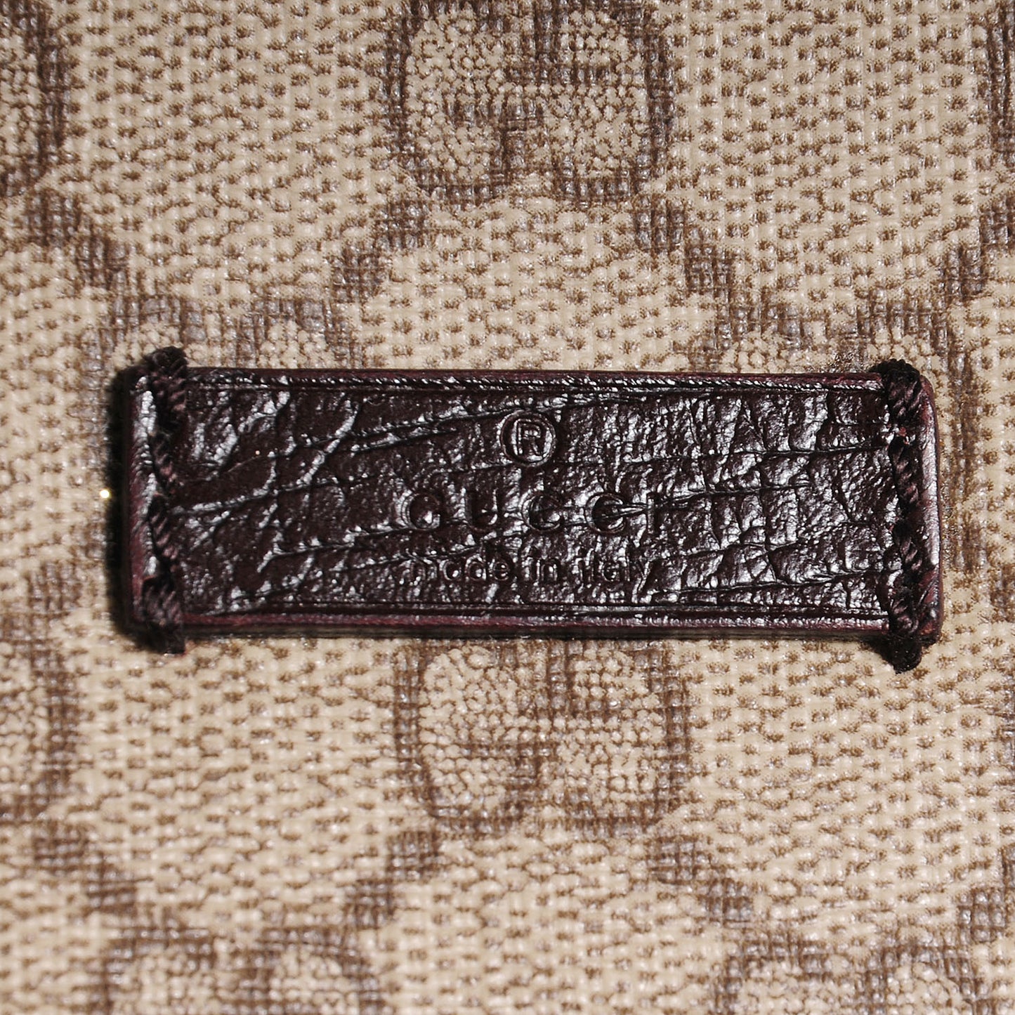 GG Plus Monogram Large Double Buckle Flap Messenger Bag Beige Dark Brown