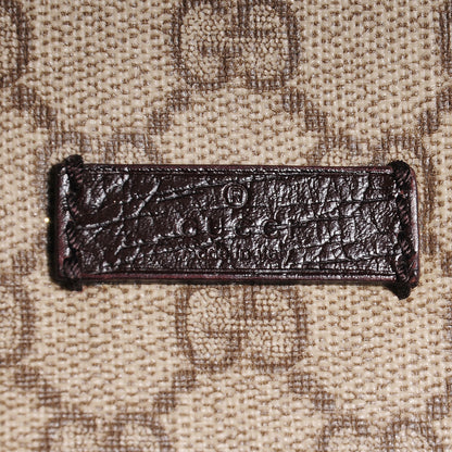 Gucci GG Plus Monogram Large Double Buckle Flap Messenger Bag Beige Dark Brown 7 of 9