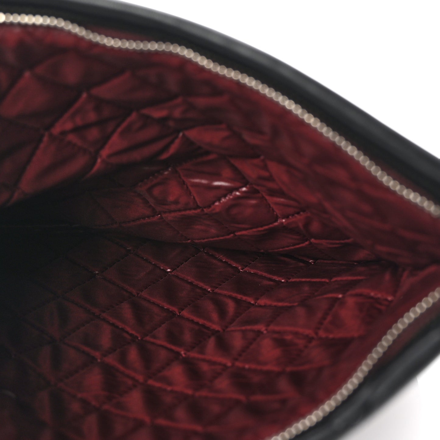 Lambskin Quilted CC Beauty Clutch Black