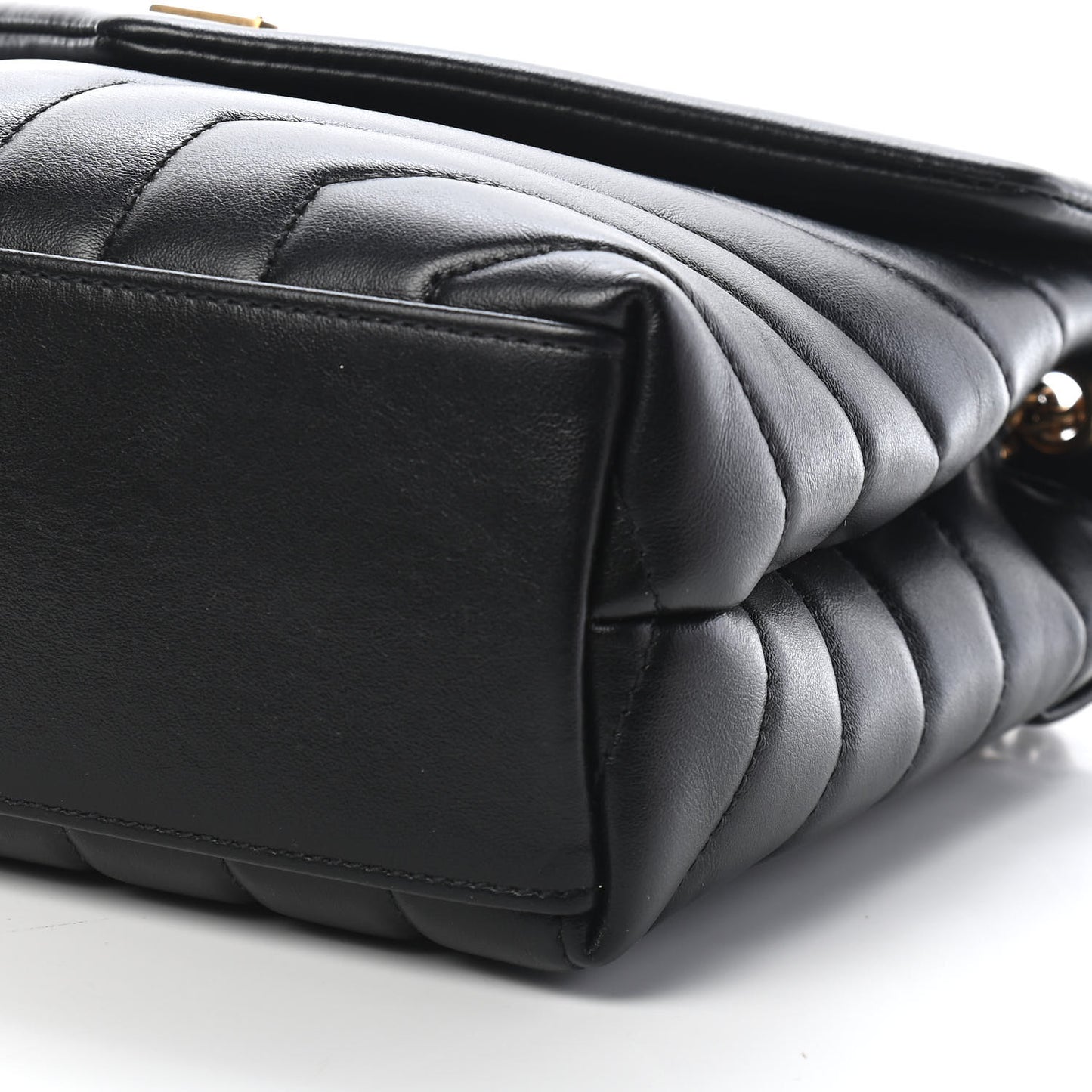 Calfskin Y Quilted Monogram Small Loulou Chain Satchel Black