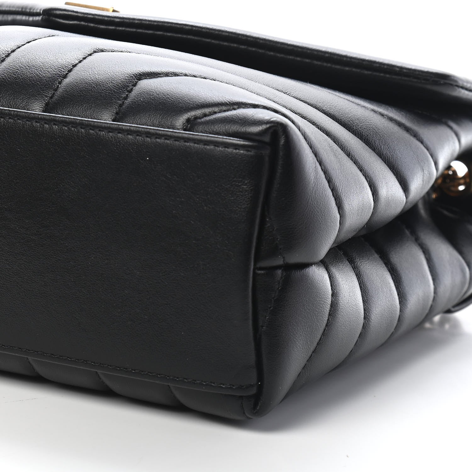 Saint Laurent Calfskin Y Quilted Monogram Small Loulou Chain Satchel Black 7 of 7