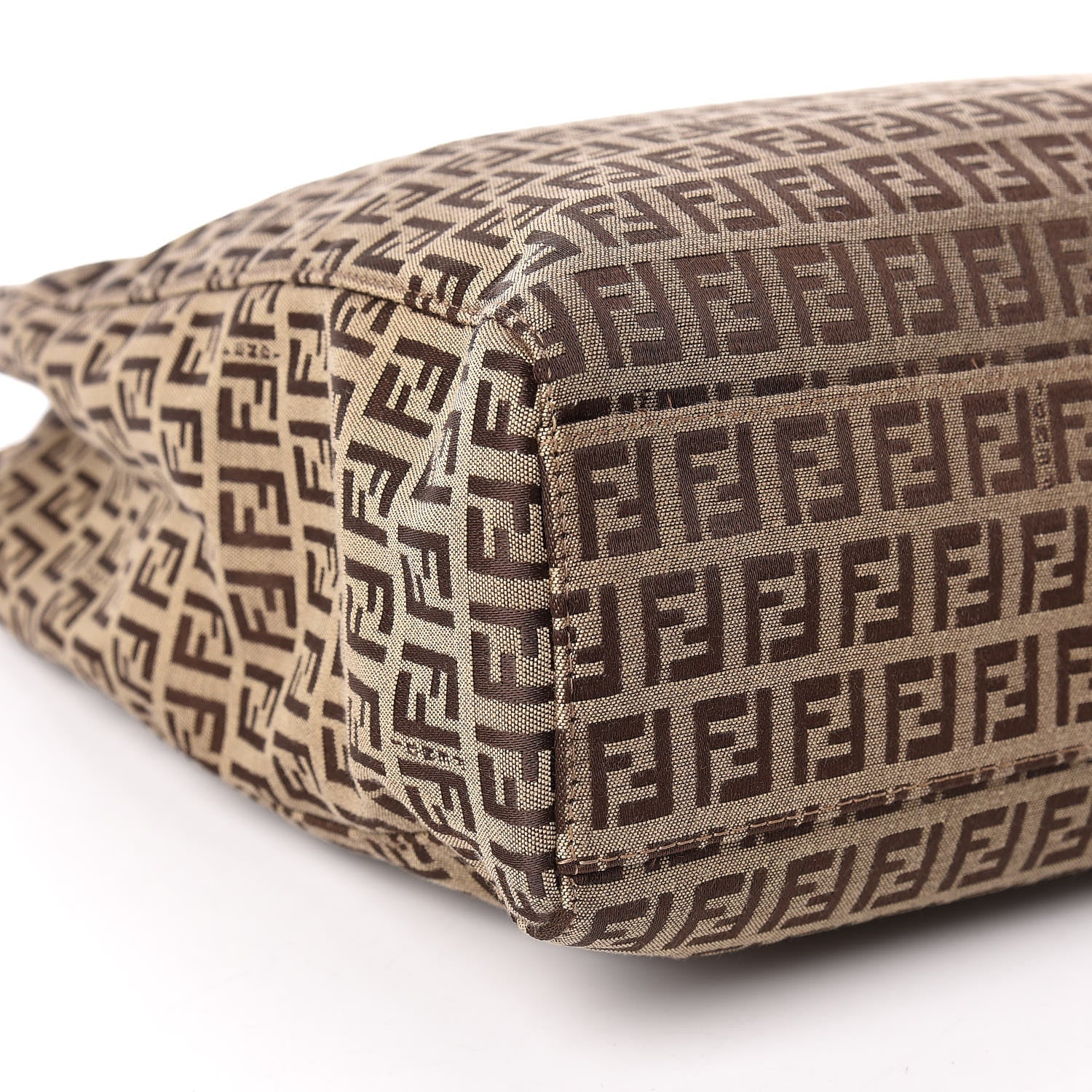 Fendi Zucchino Vitello Tote Mogano Panna Bruciato 9 of 14