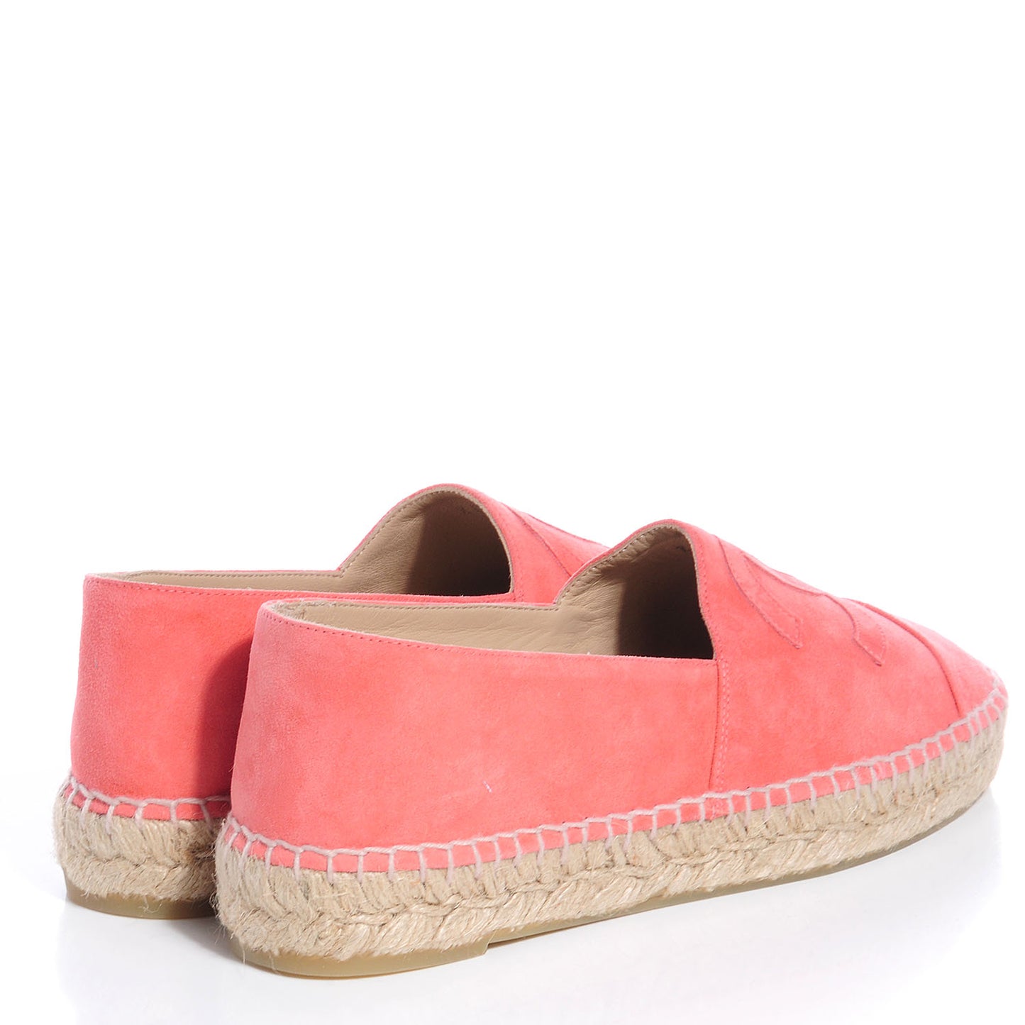 Suede Lambskin Single Sole CC Espadrilles 38 Pink