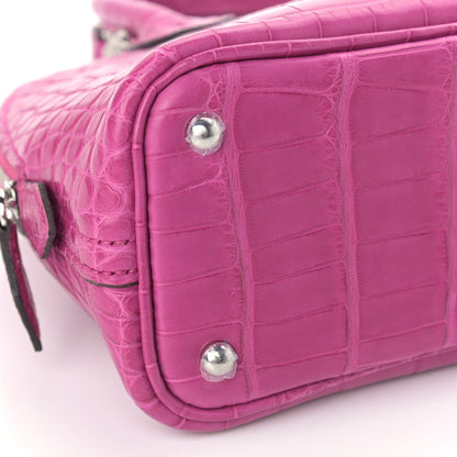 Hermes Matte Alligator Bolide Mini 1923 Rose Scheherazade 7 of 8