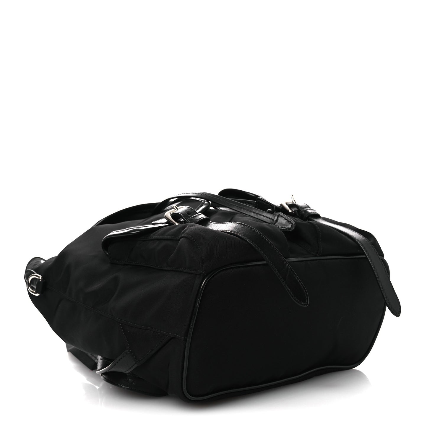Tessuto Nylon Soft Calfskin Backpack Black