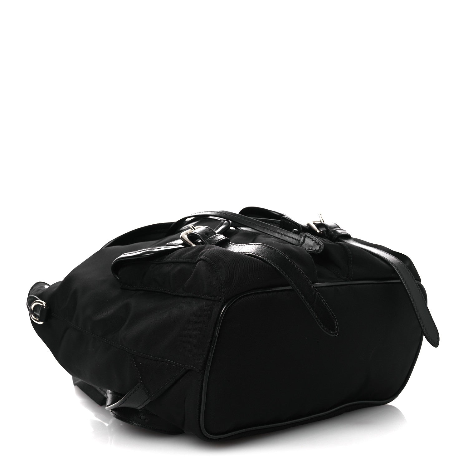 Prada Tessuto Nylon Soft Calfskin Backpack Black 3 of 10