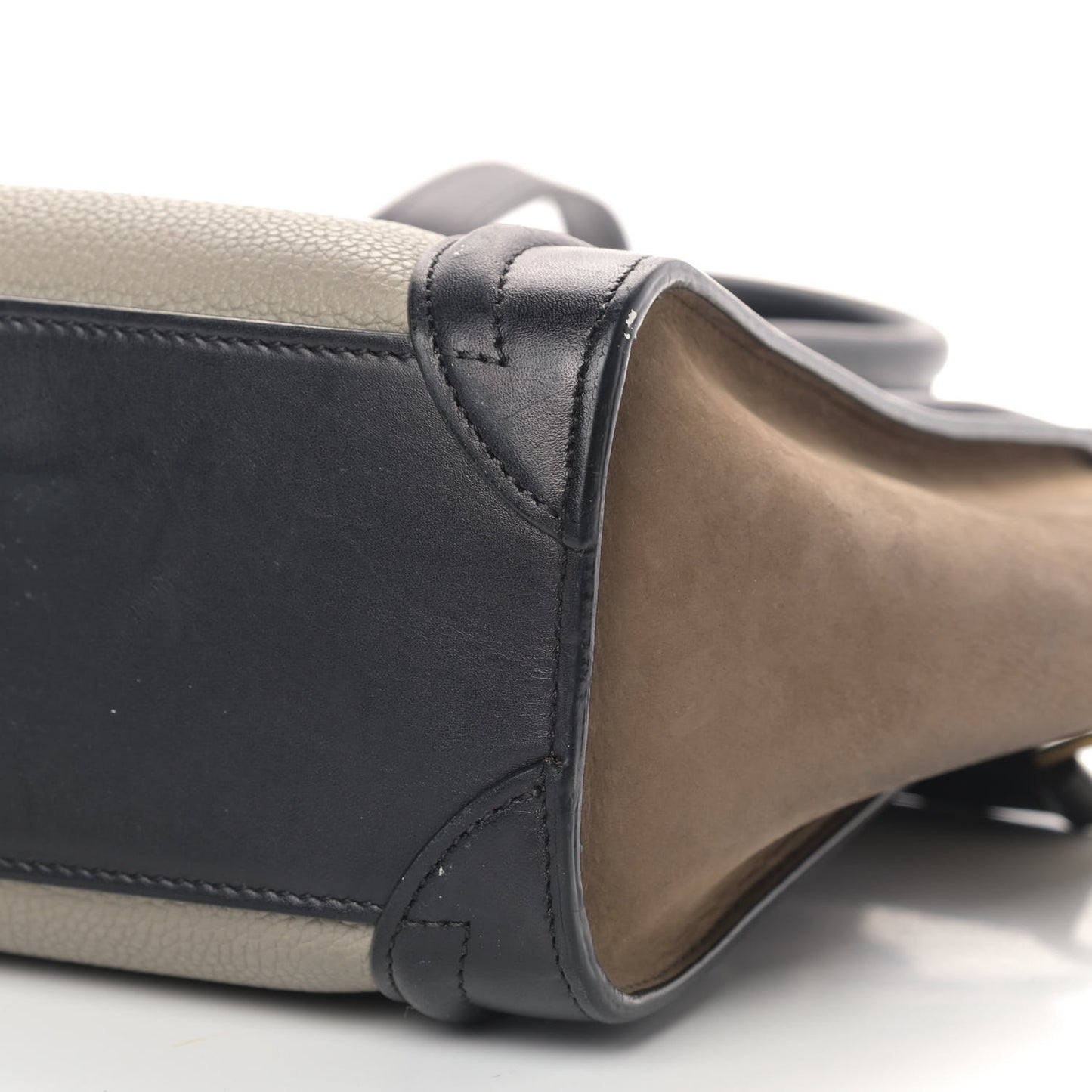 Smooth Drummed Calfskin Nano Tri-Color Luggage Stone