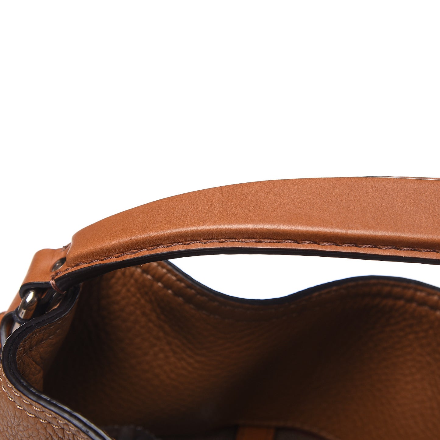 Grainy Calfskin Canvas Mega Check Medium Ashby Tassel Hobo Saddle Brown