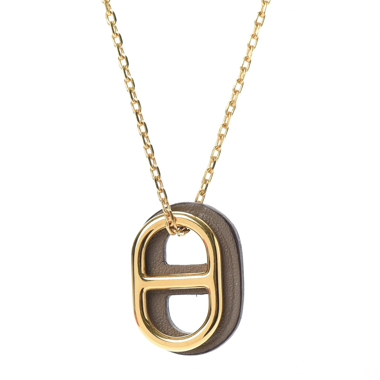 Hermes Swift O'Maillon Pendant Necklace Etoupe 4 of 6