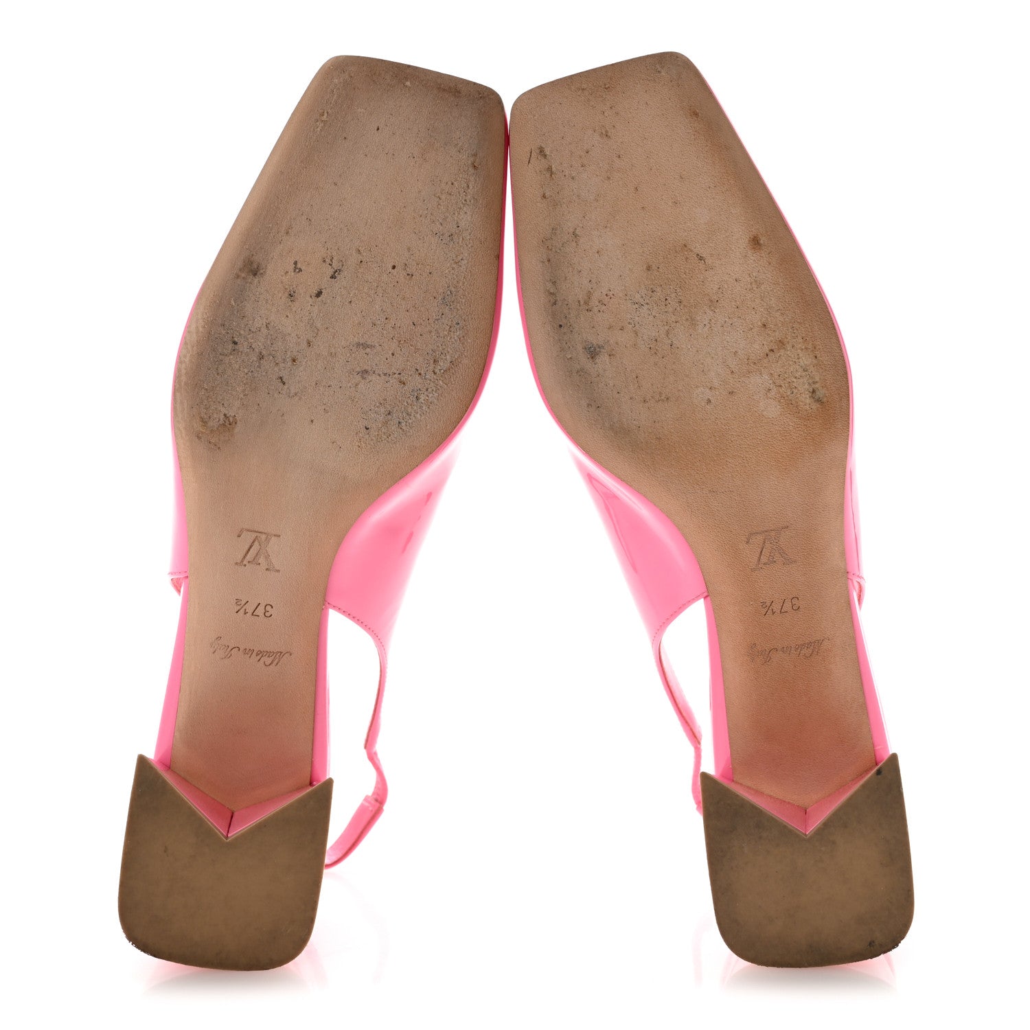 Louis Vuitton Patent Calfskin Shake Slingback Pumps 37.5 Pink 6 of 10