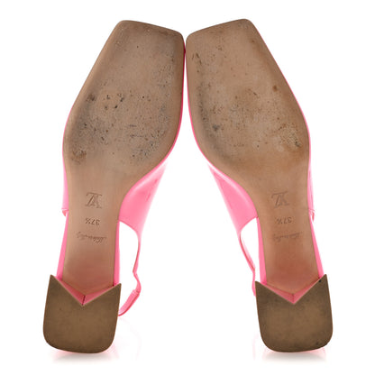 Louis Vuitton Patent Calfskin Shake Slingback Pumps 37.5 Pink 6 of 10