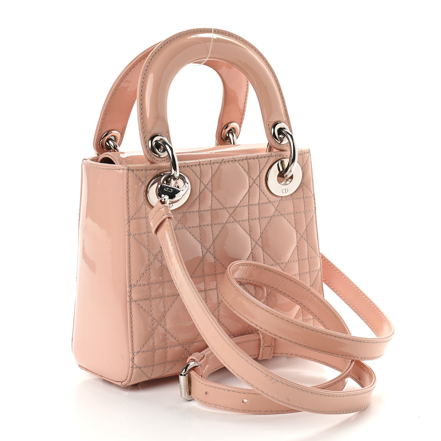 Patent Cannage Mini Lady Dior Light Pink