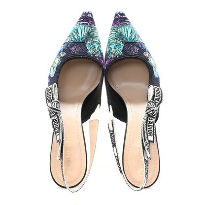 Christian Dior Canvas Embroidered Voyage Cotton Ribbon J'Adior Slingback 65mm Pumps 40.5 Multicolor 2 of 10