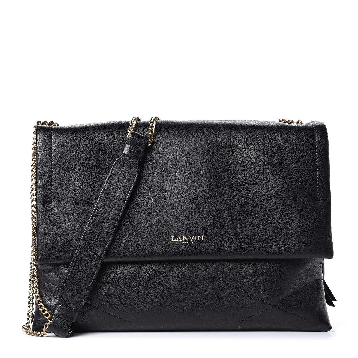 Lanvin Lambskin Quilted Medium Sugar Flap Shoulder Bag Black 1 of 11