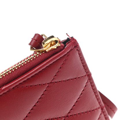 Saint Laurent Lambskin Monogram Sade Zip Pouch Rouge Opyum 8 of 9