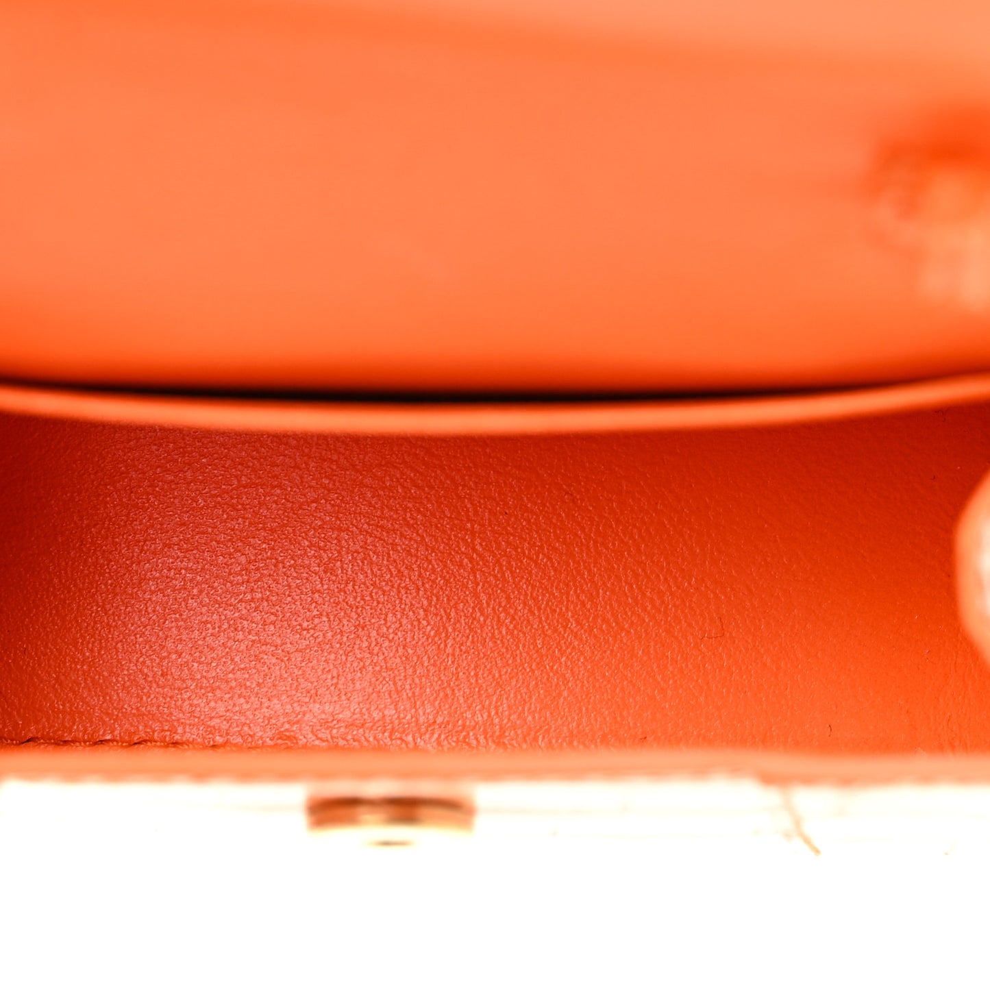 Shiny Calfskin Crocodile Embossed Hourglass Top Handle Bag Mini Orange