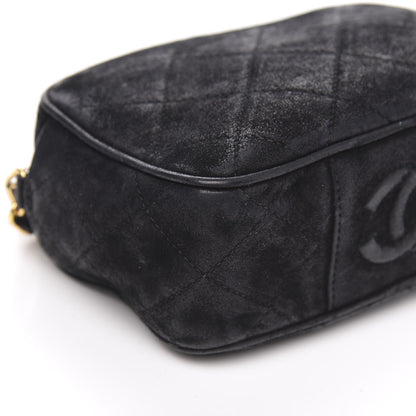 Chanel Suede Quilted Camera Case Crossbody Bag Black 14 of 16