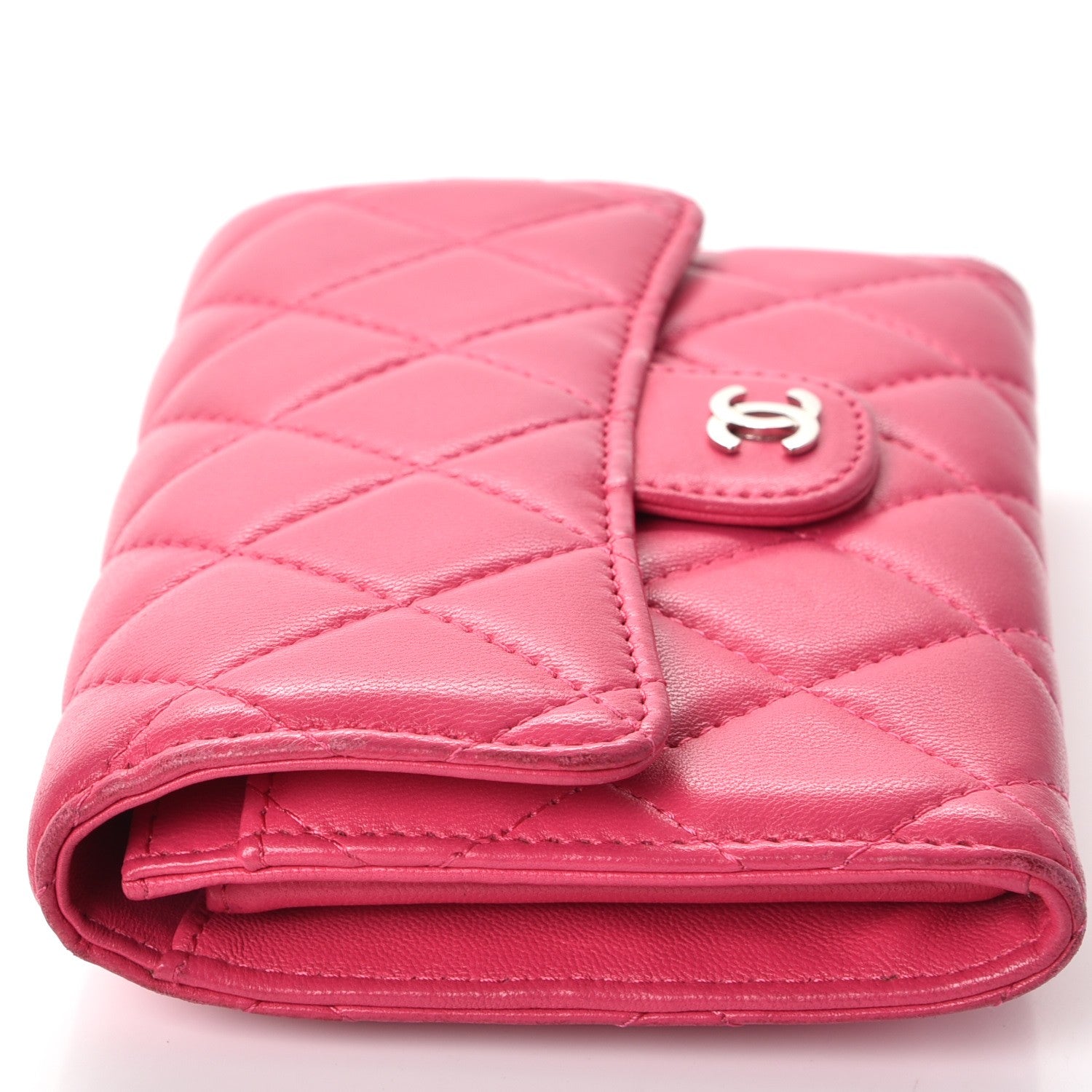 Chanel Lambskin Quilted Small Flap Wallet Fuchsia 13 of 15