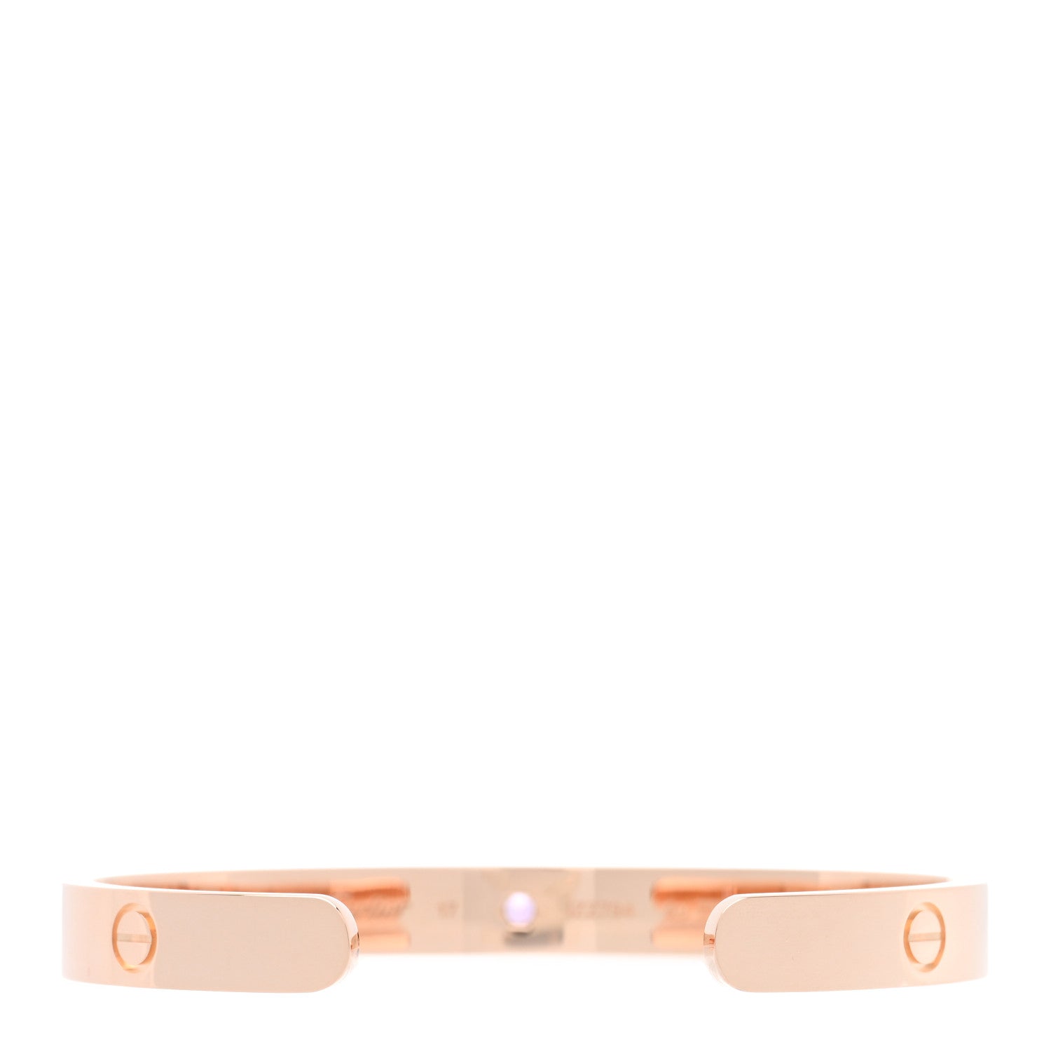 Cartier 18K Pink Gold Pink Sapphire LOVE Cuff Bracelet 17 2 of 4