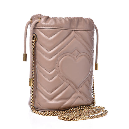Gucci Calfskin Matelasse Mini GG Marmont 2.0 Bucket Bag Porcelain Rose 2 of 9