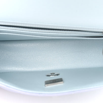 Chanel Perforated Lambskin Quilted Mini Rectangular Flap Light Blue Light Purple White 5 of 10