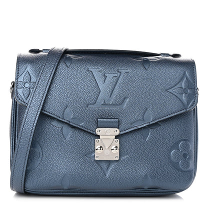 Louis Vuitton Metallic Empreinte Monogram Giant Pochette Metis Navy Nacre 1 of 10