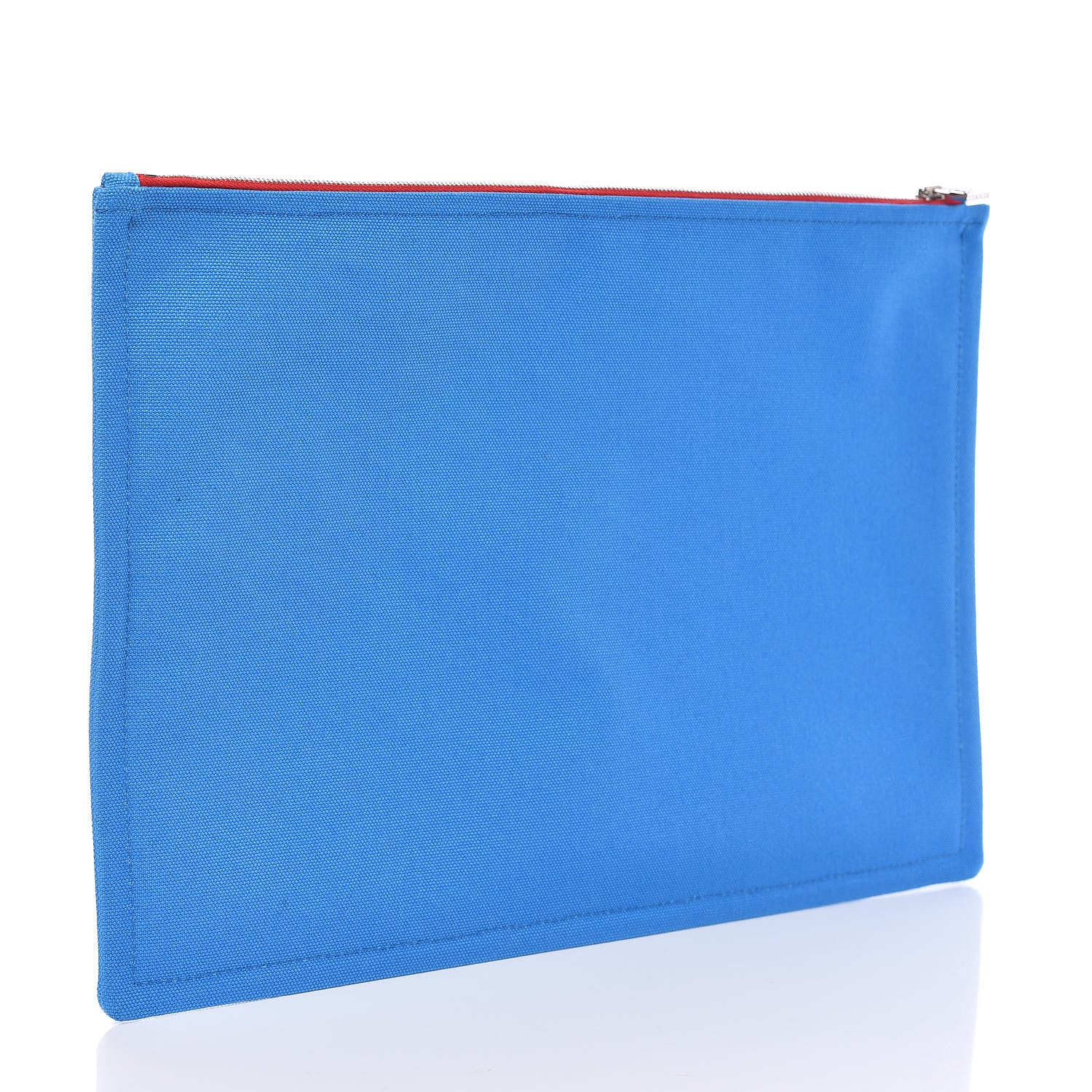 Hermes Cotton Canvas Birdie Mitsou Large Flat Case Azur 3 of 11