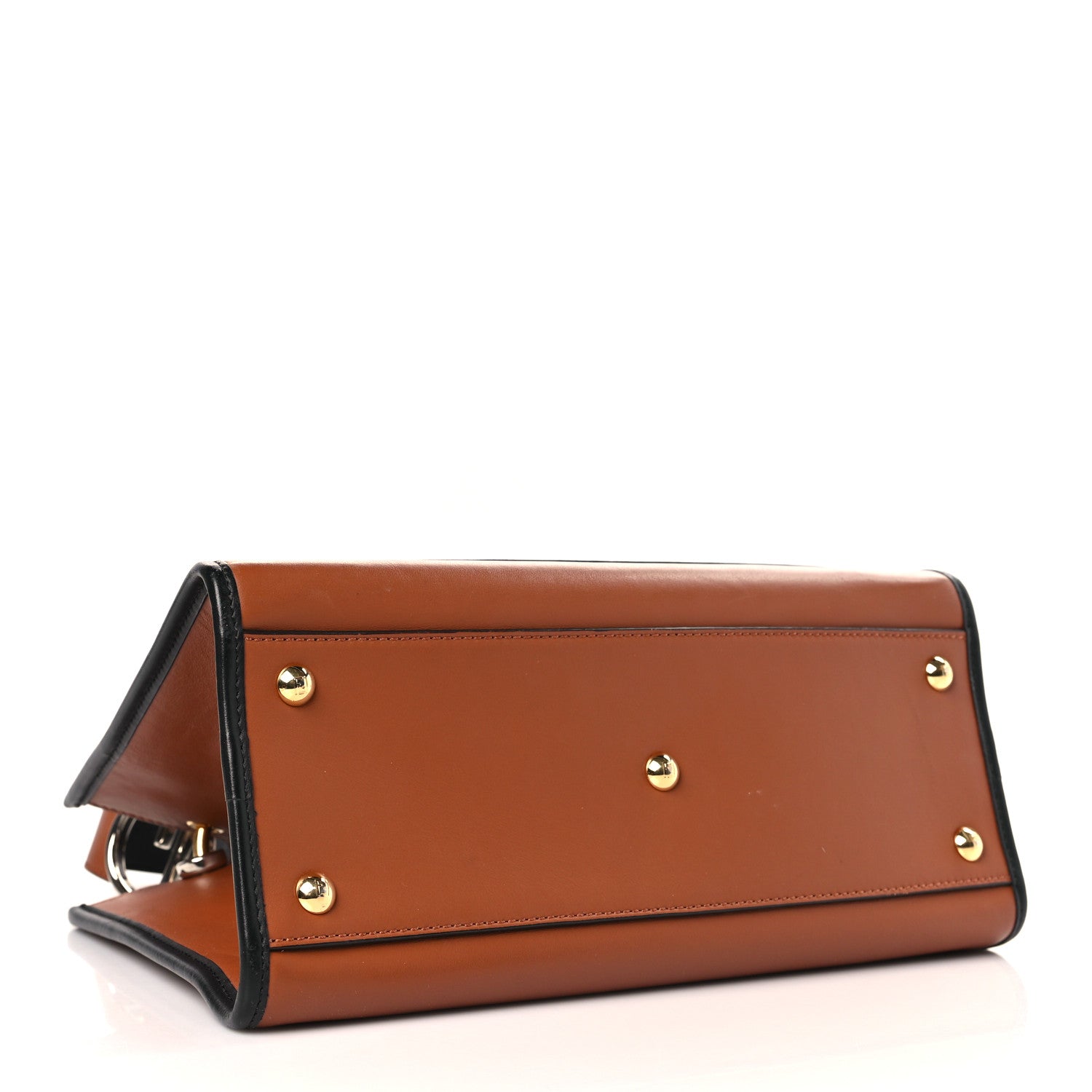 Fendi Vitello Century Opaco F is Fendi Bi-Color Small Runaway Satchel Corteccia Black 4 of 10