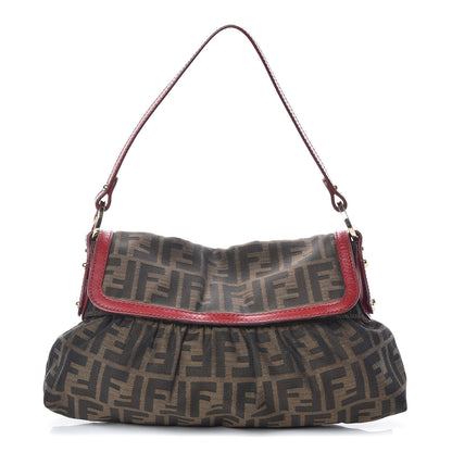 Fendi Zucca Cuoio Lucido Small Chef Shoulder Bag Tobacco Rosso Scuro 1 of 10