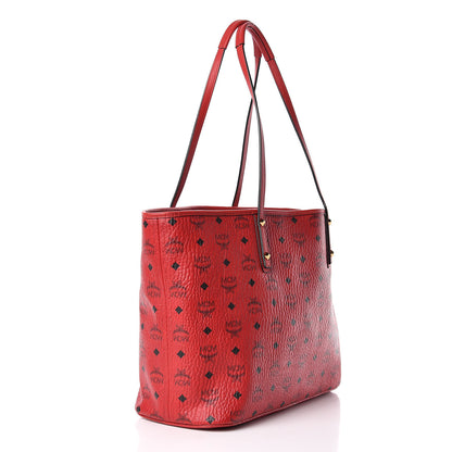 MCM Visetos Medium Anya Shopper Tote Ruby Red 4 of 12