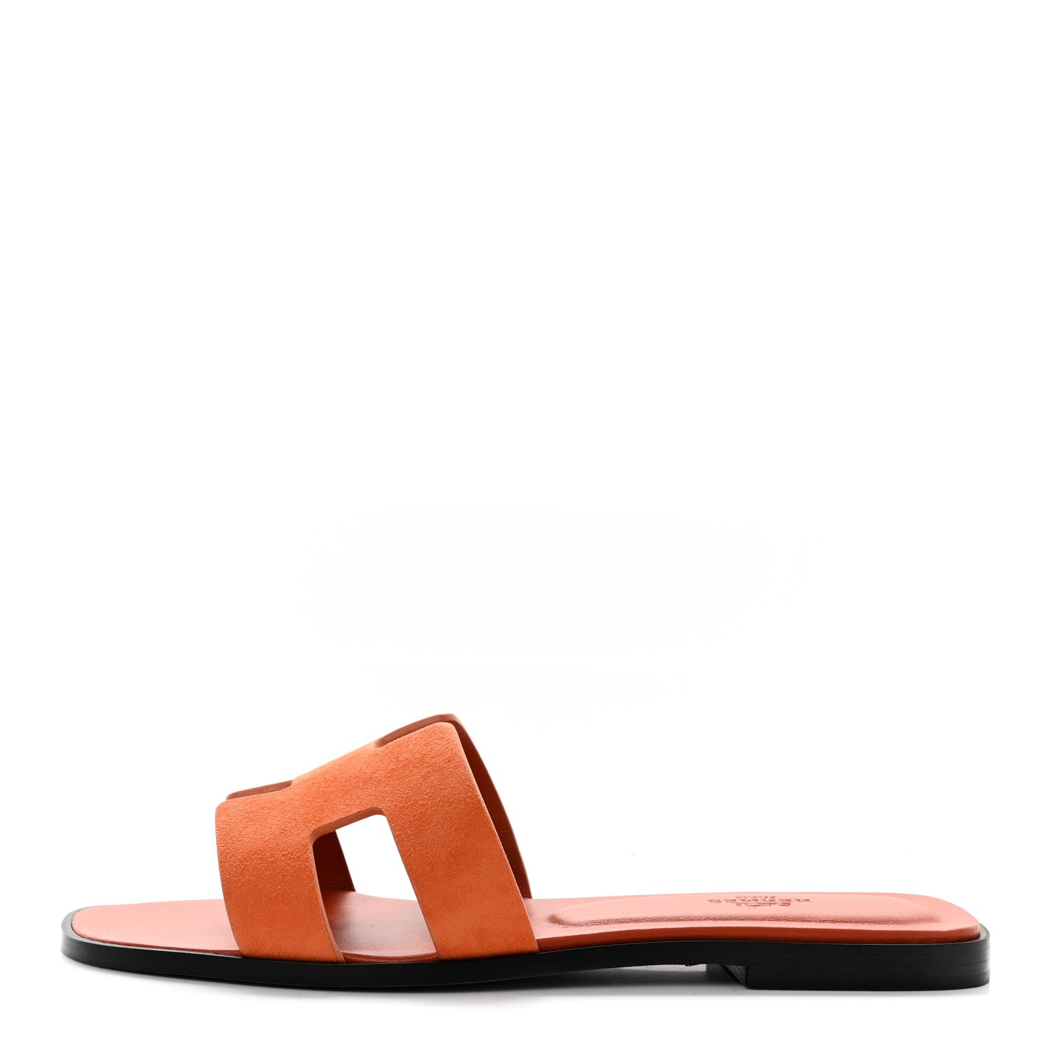 Hermes Suede Goatskin Oran Sandals 40 Orange 1 of 9