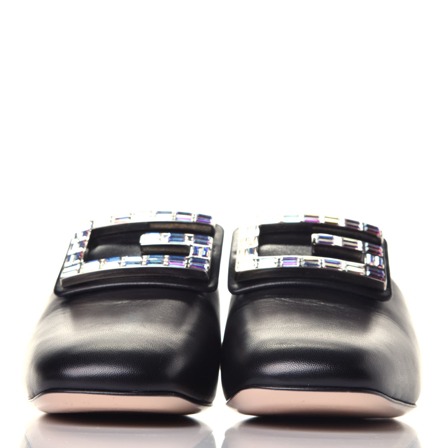 Gucci Malaga Kid Crystal Square G Madelyn Mules 36.5 Black 2 of 9