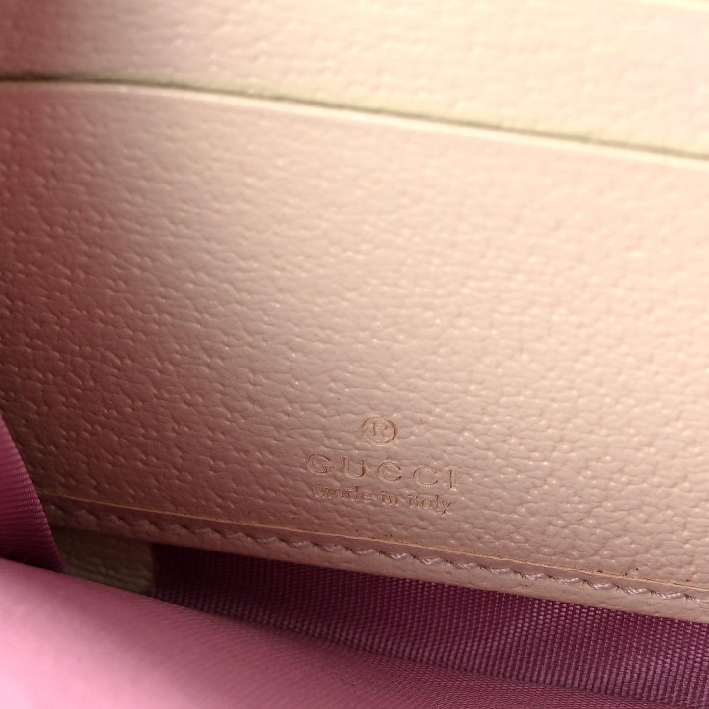 Textured Dollar Calfskin Berry Print GG Marmont Zip Around Wallet Mystic White Light Pink