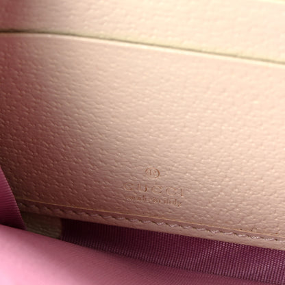 Gucci Textured Dollar Calfskin Berry Print GG Marmont Zip Around Wallet Mystic White Light Pink 6 of 7